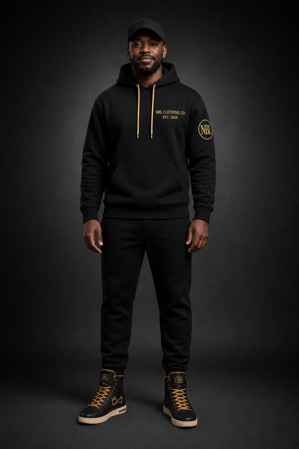 NBL Clothing Co. model front view