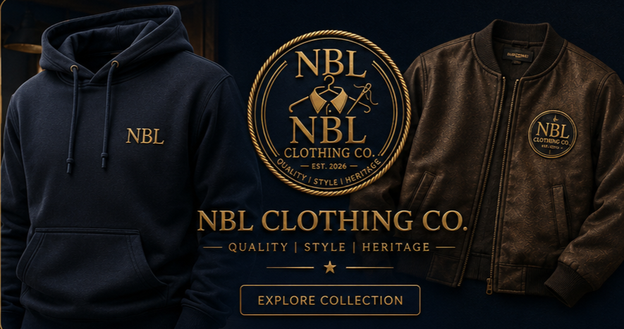 NBL Clothing Co. hoodie and leather outerwear presentation